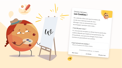 Axeptio CMP personnalisation wording FR